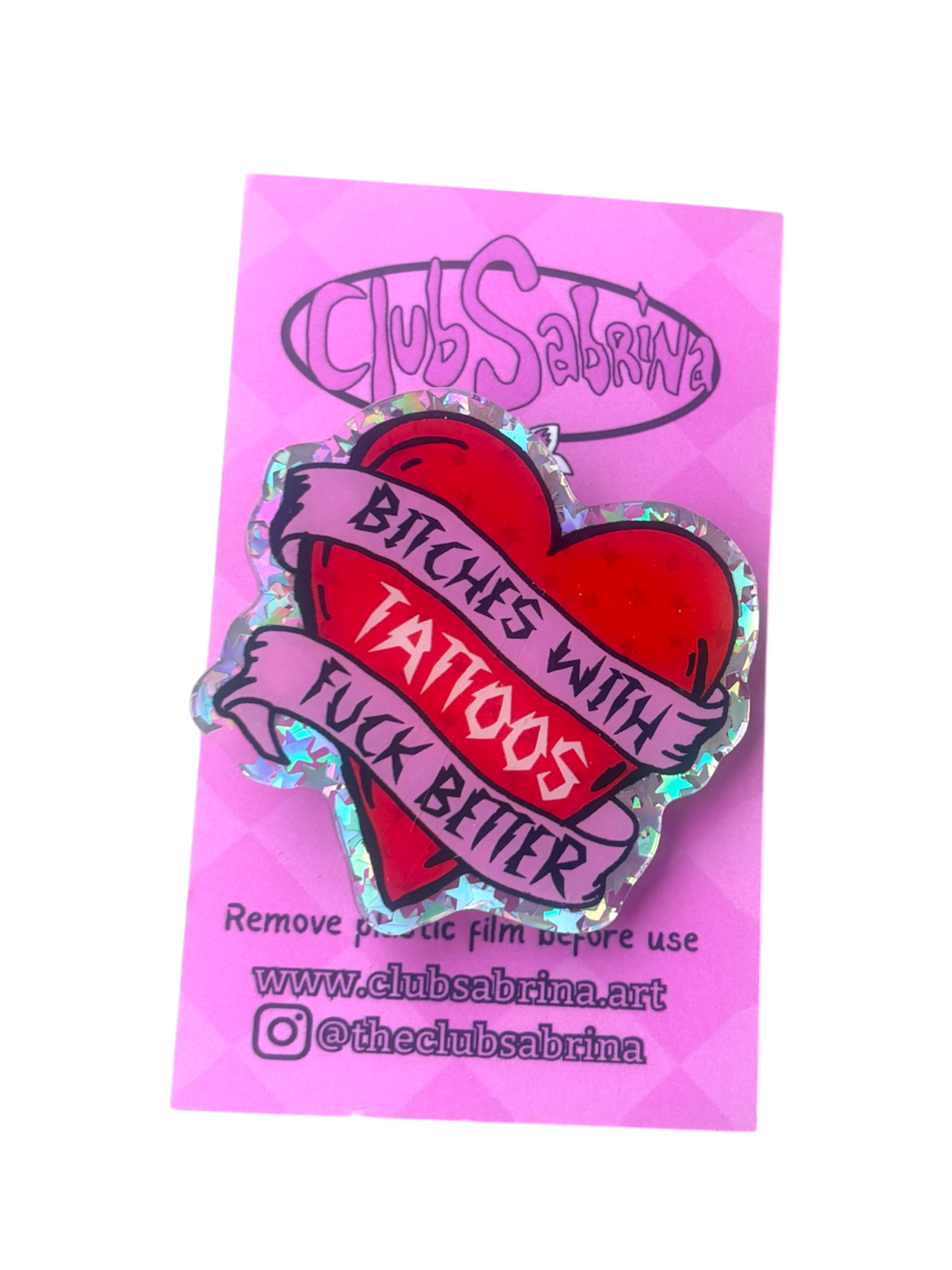 𝑩𝒊𝒕𝒄𝒉𝒆𝒔 𝑾𝒊𝒕𝒉 𝑻𝒂𝒕𝒕𝒐𝒐𝒔 𝑭𝒖𝒄𝒌 𝑩𝒆𝒕𝒕𝒆𝒓 Acrylic Pin - Club Sabrina