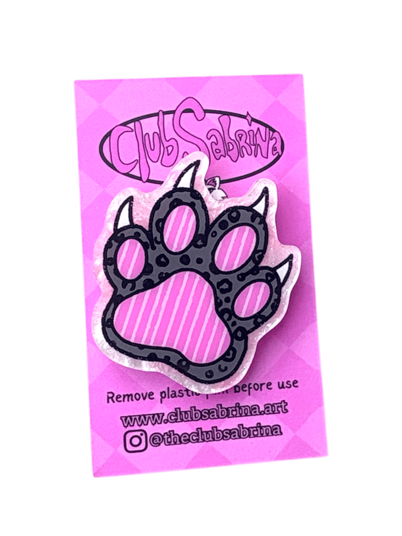 𝑷𝒊𝒏𝒌 𝑷𝒂𝒘𝒔, 𝑺𝒉𝒂𝒓𝒑 𝑪𝒍𝒂𝒘𝒔 Acrylic Pin - Club Sabrina