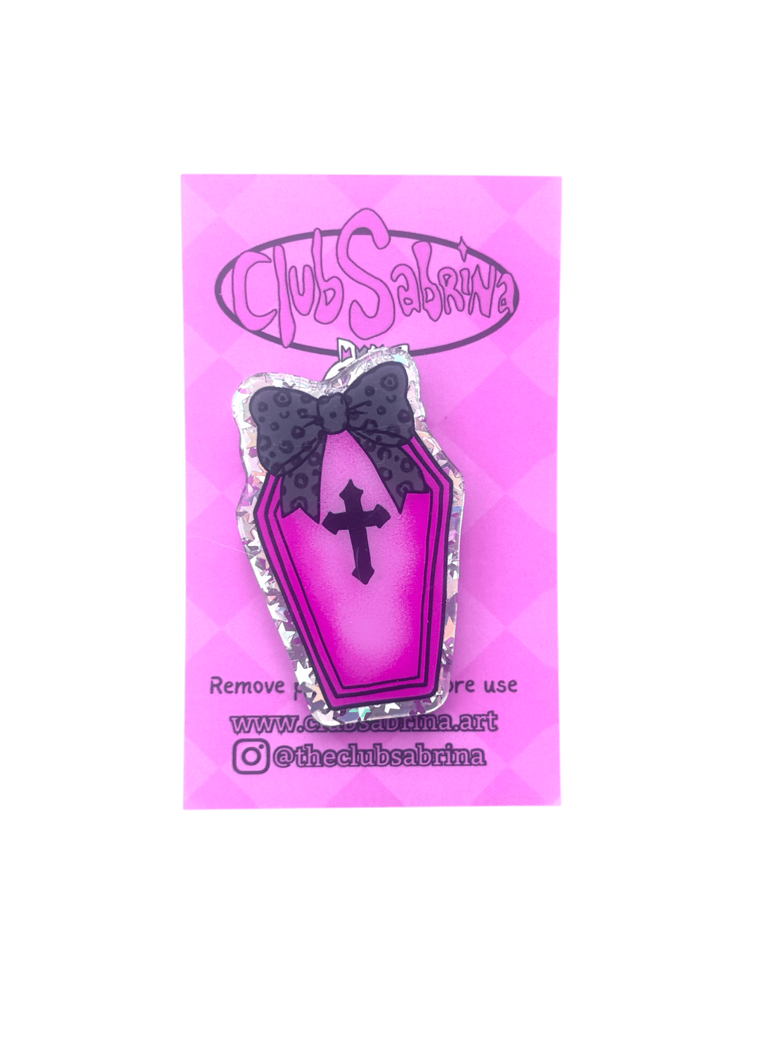 𝑪𝒐𝒎𝒆 𝒊𝒏𝒕𝒐 𝑴𝒚 𝑪𝒐𝒇𝒇𝒊𝒏 Acrylic Pin - Club Sabrina
