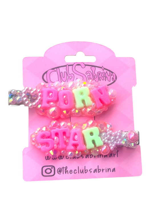 𝑷𝒐𝒓𝒏 𝑺𝒕𝒂𝒓 Hair Clips - Club Sabrina