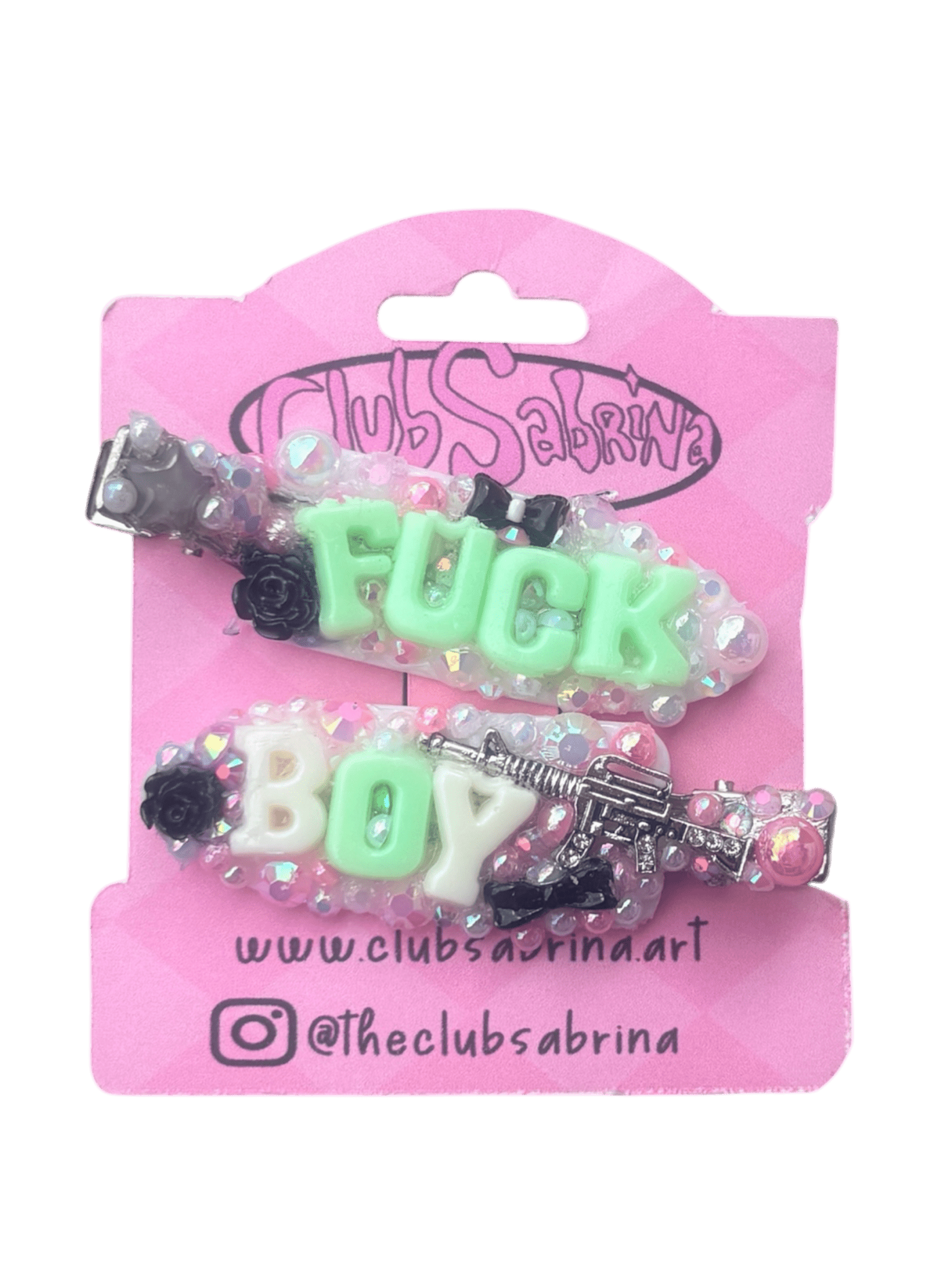 𝑭𝒖𝒄𝒌 𝑩𝒐𝒚 Hair Clips - Club Sabrina