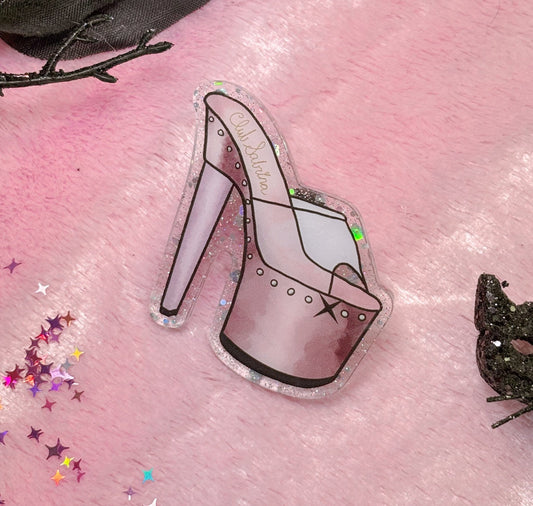 STRIPPER HEEL Acrylic Pin - Club Sabrina